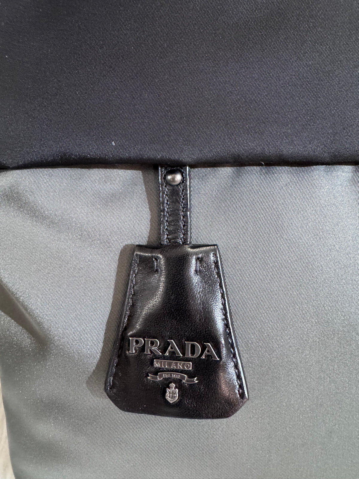 Prada Nylon Two Way Black & Gray Bag