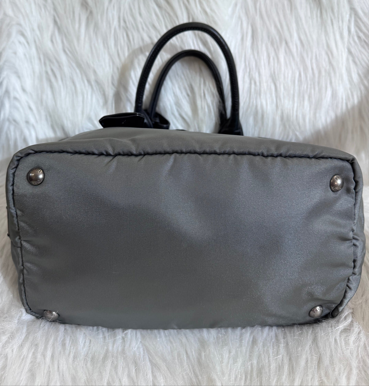 Prada Nylon Two Way Black & Gray Bag