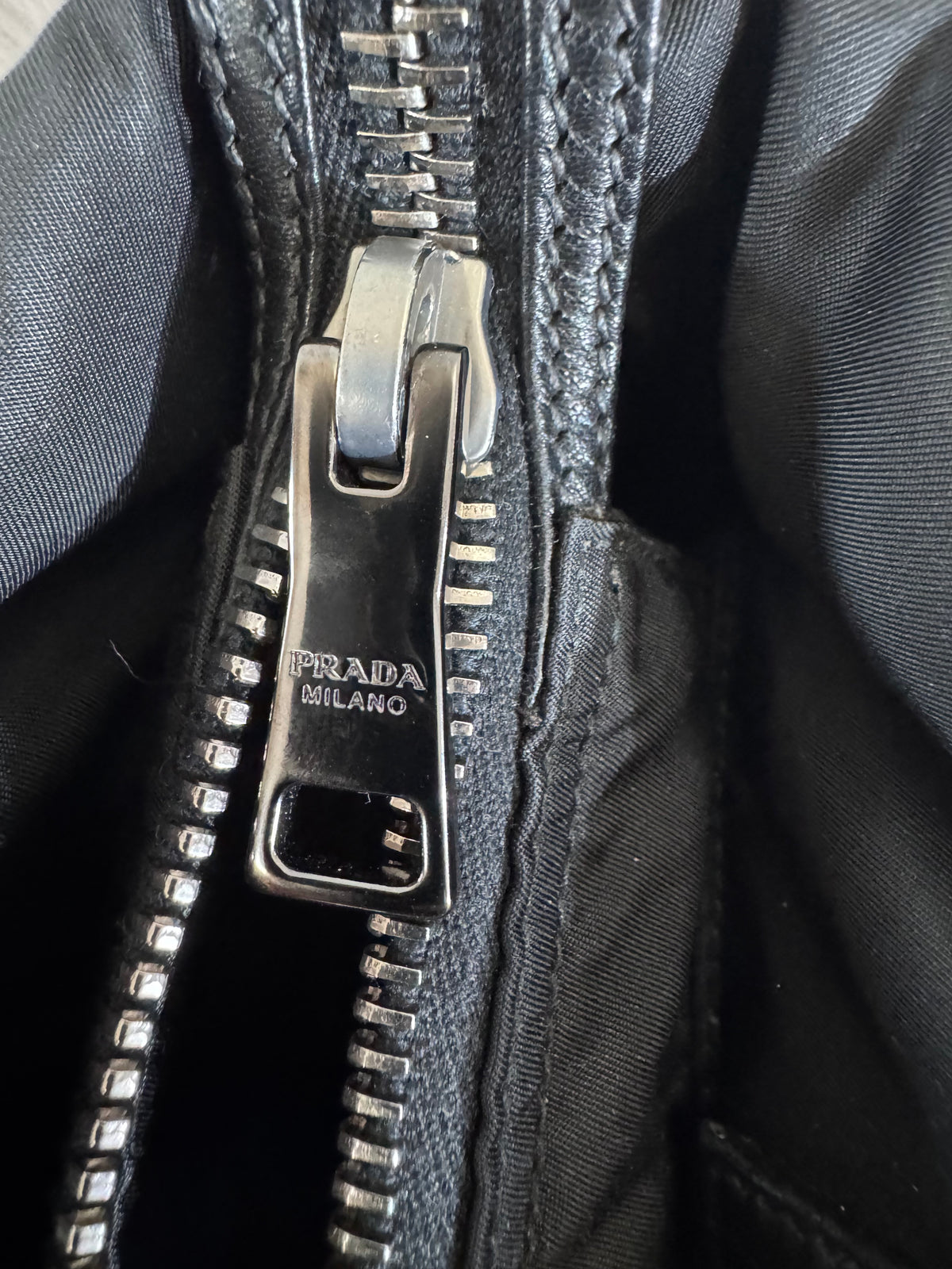 Prada Nylon Two Way Black & Gray Bag
