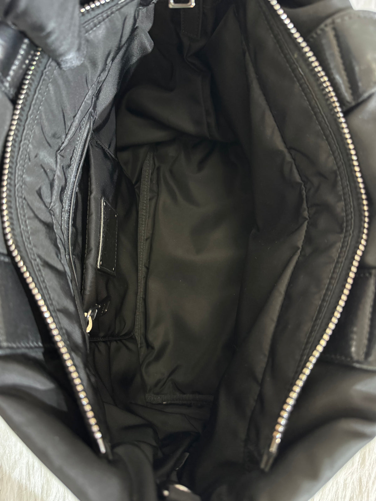 Prada Nylon Two Way Black & Gray Bag