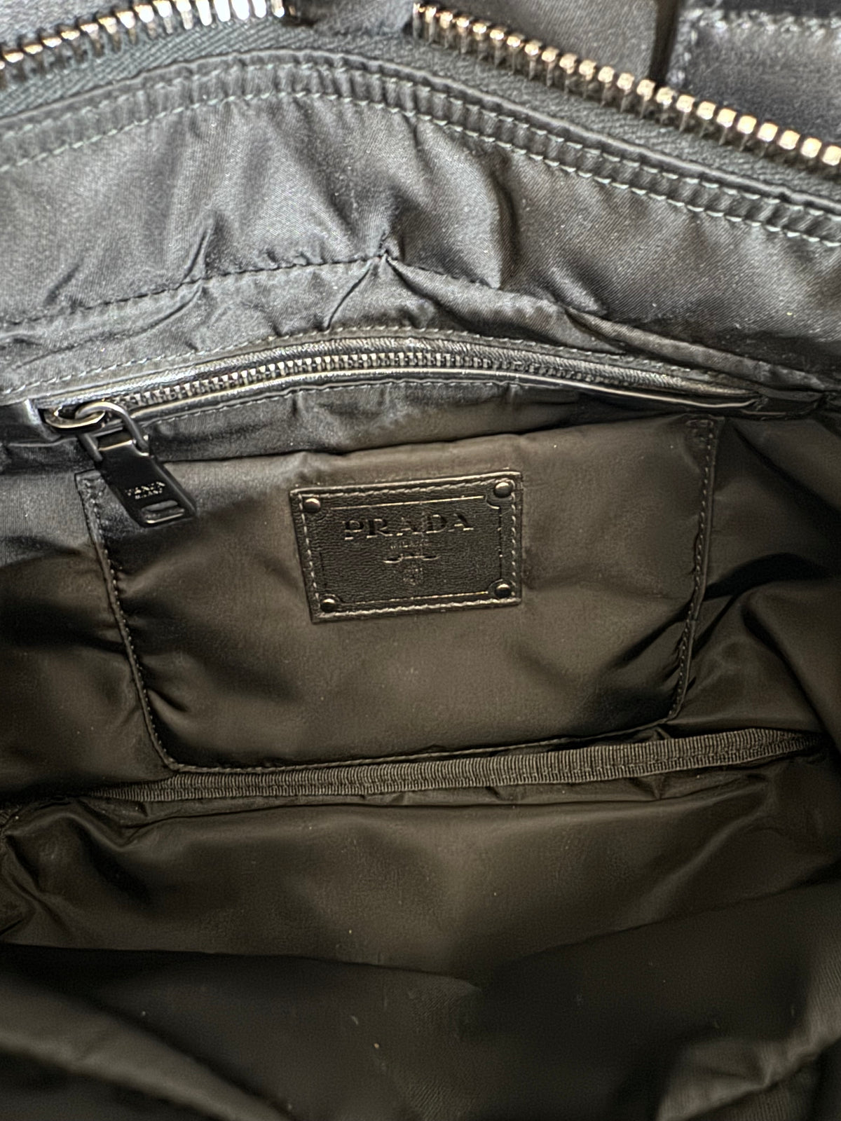 Prada Nylon Two Way Black & Gray Bag