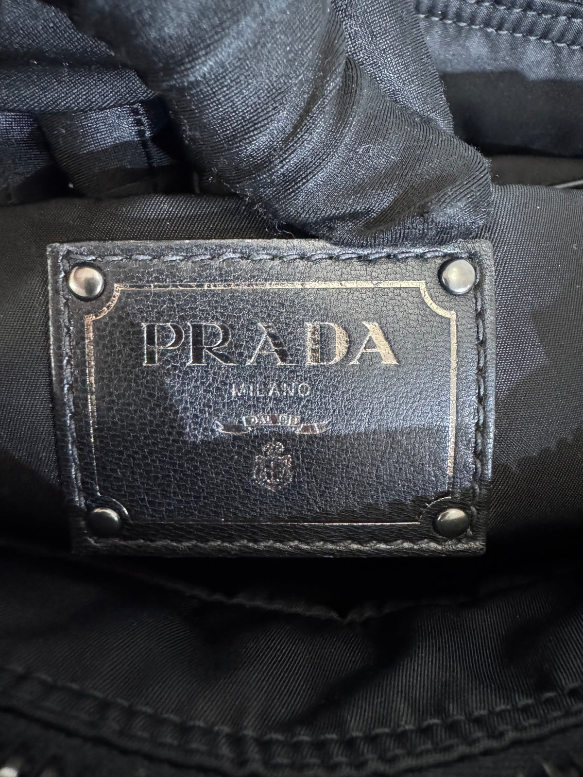 Prada Nylon Two Way Black & Gray Bag