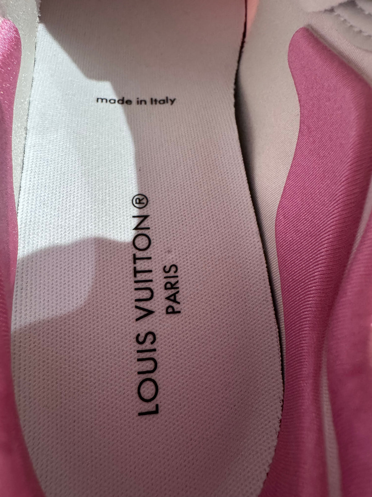 Louis Vuitton Run 55 Pink Monogram Sneakers  size 34.5