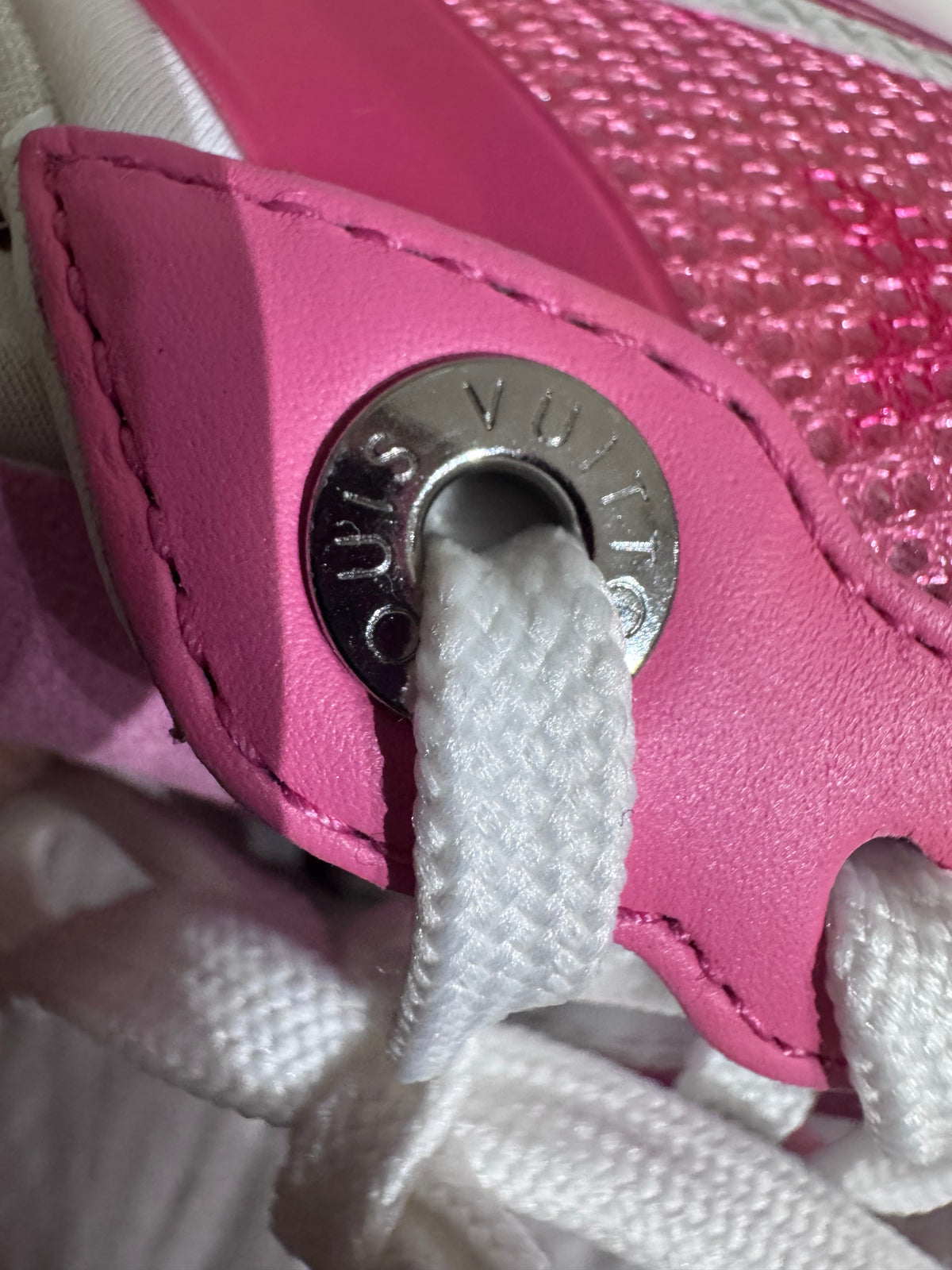 Louis Vuitton Run 55 Pink Monogram Sneakers  size 34.5