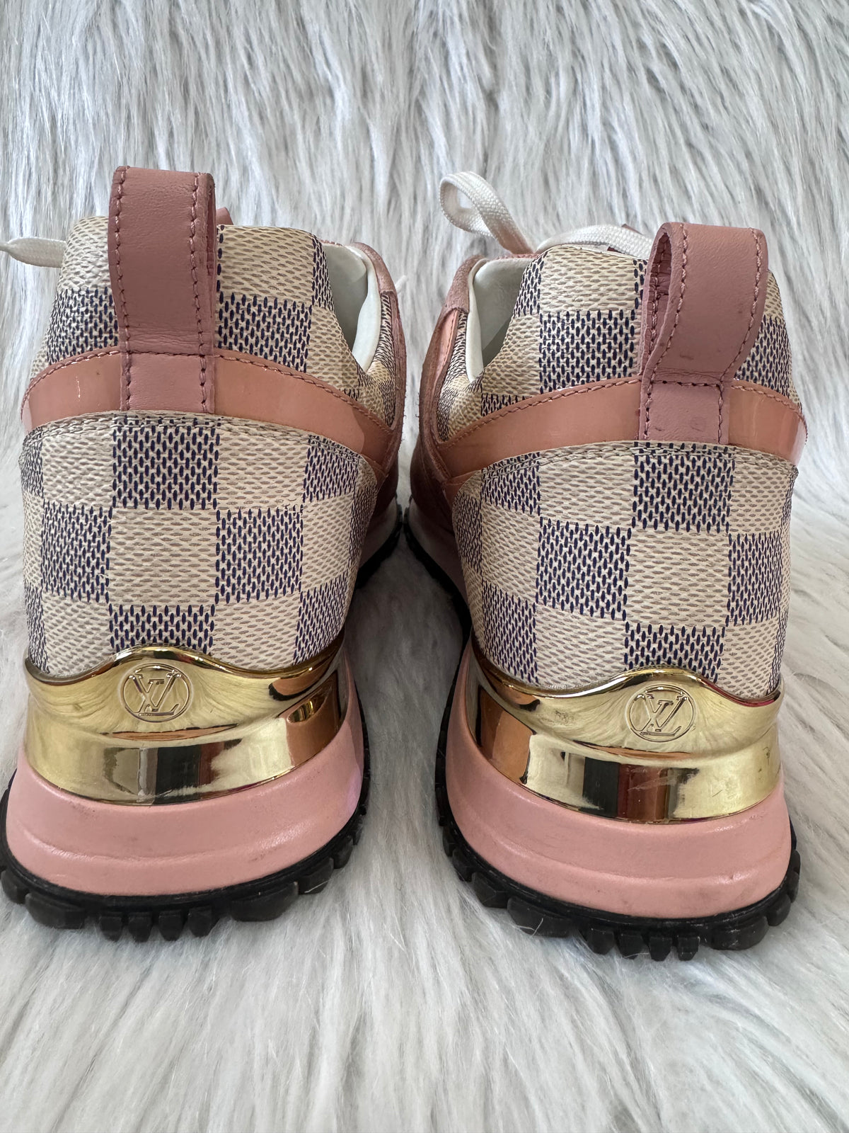 Louis Vuitton Run Away Pink Damier Azur Sneakers size 36