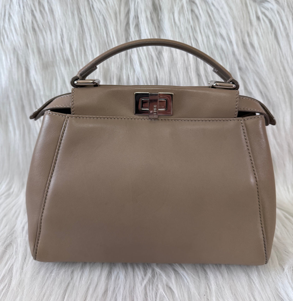 Fendi Peekaboo Mini Taupe Beige