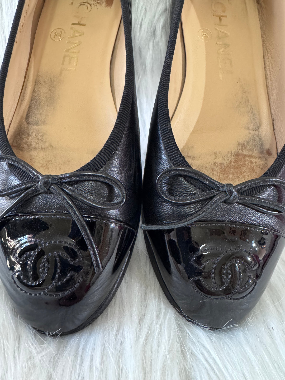 Chanel Classic Cap Toe Ballerina Flat Black size 34C
