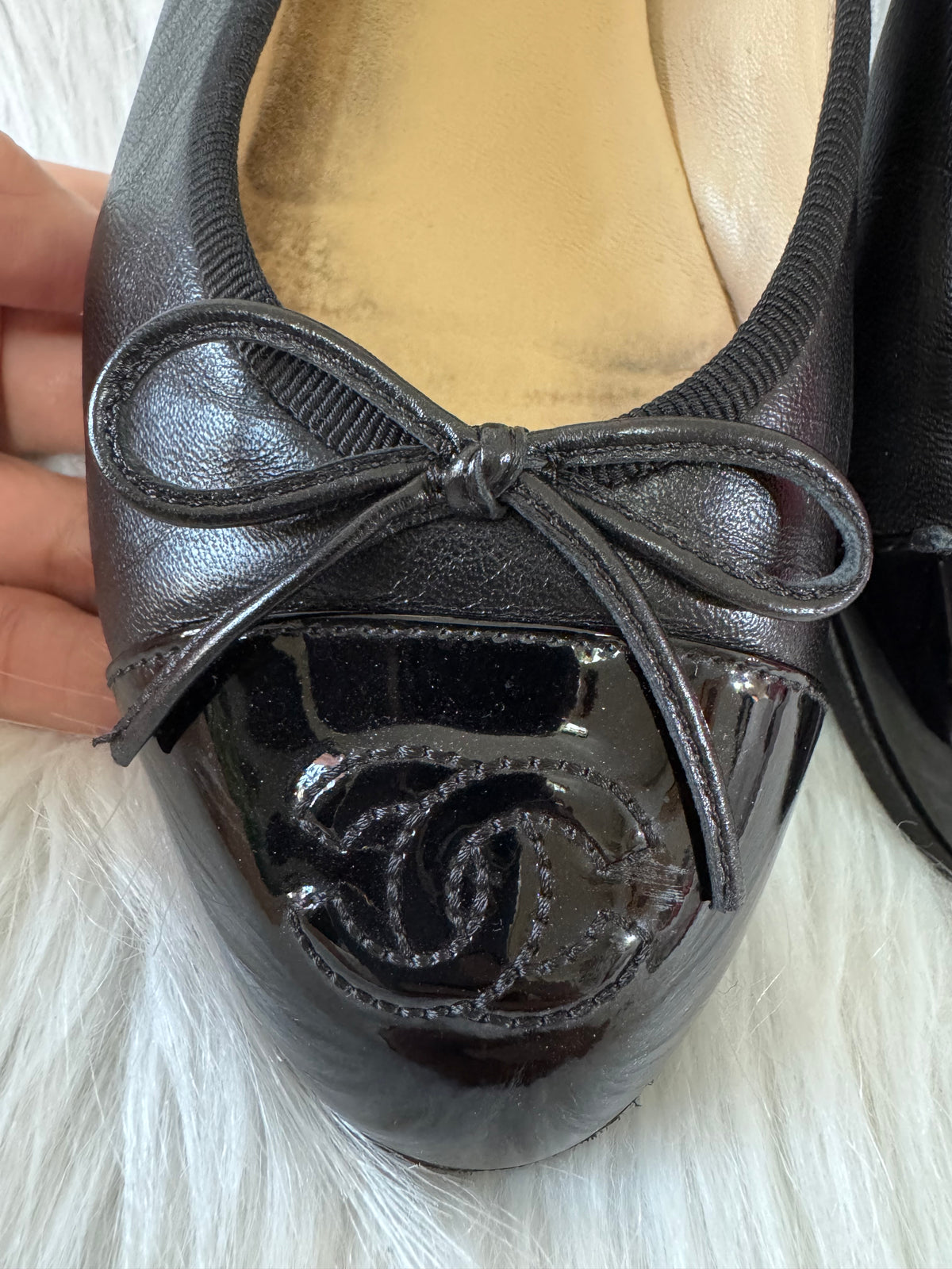 Chanel Classic Cap Toe Ballerina Flat Black size 34C
