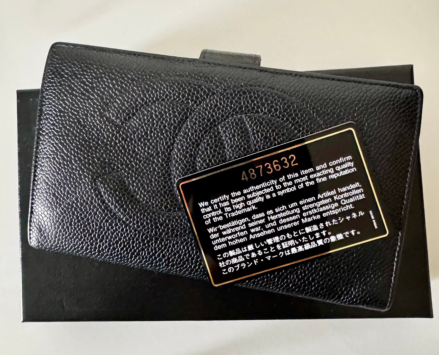 Chanel Caviar Coco Mark Bifold Long Wallet