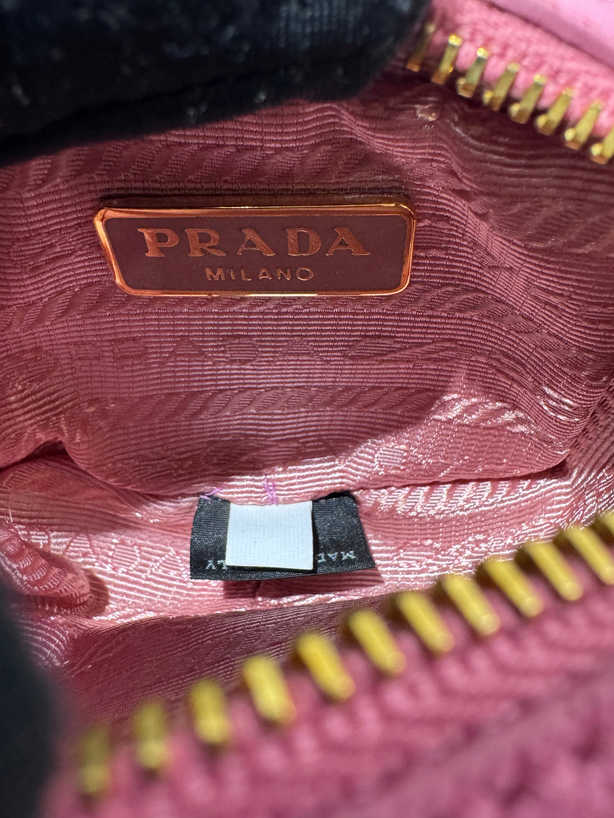 Prada Pink Saffiano Bag Keychain Charm handbag accessory