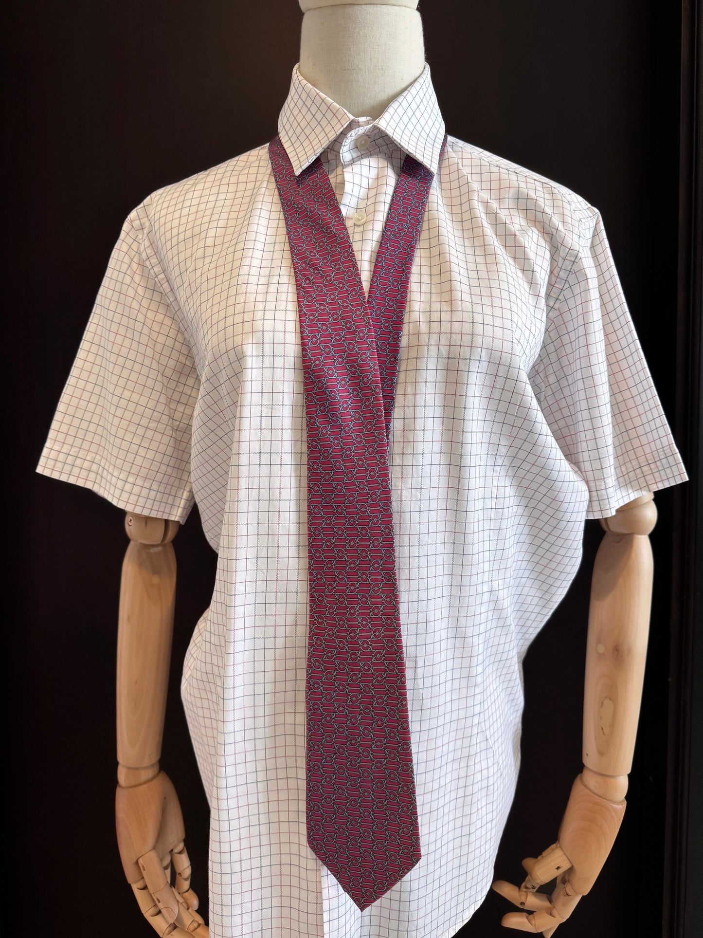 Hermes Pink printed necktie