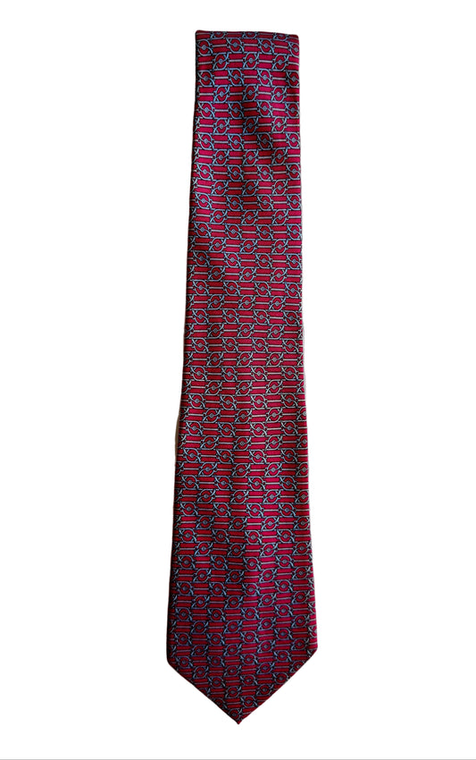Hermes Pink printed necktie