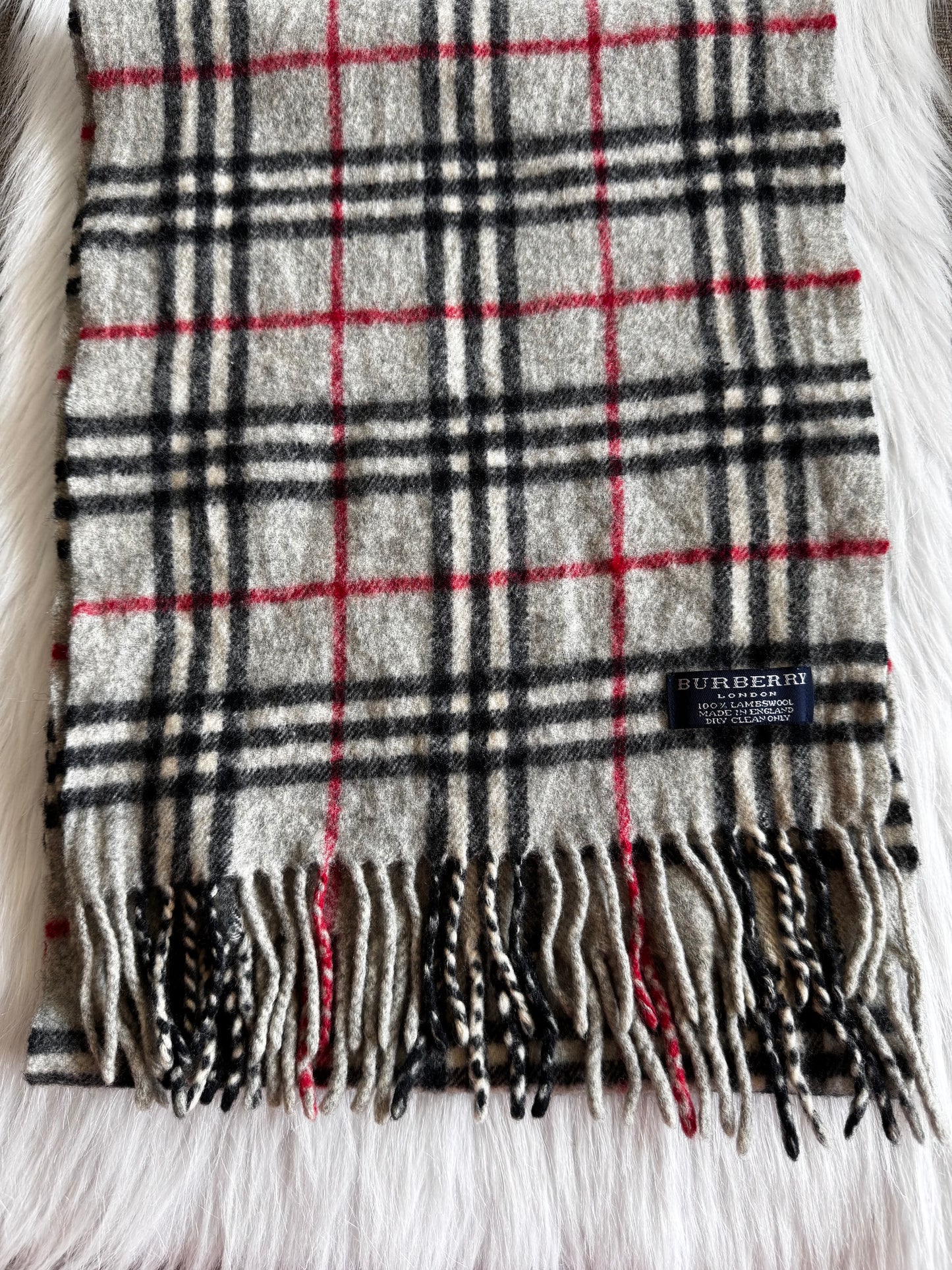 Burberry checked scarf lambswool