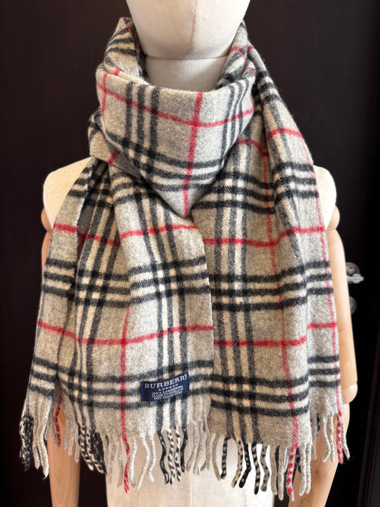 Burberry checked scarf lambswool