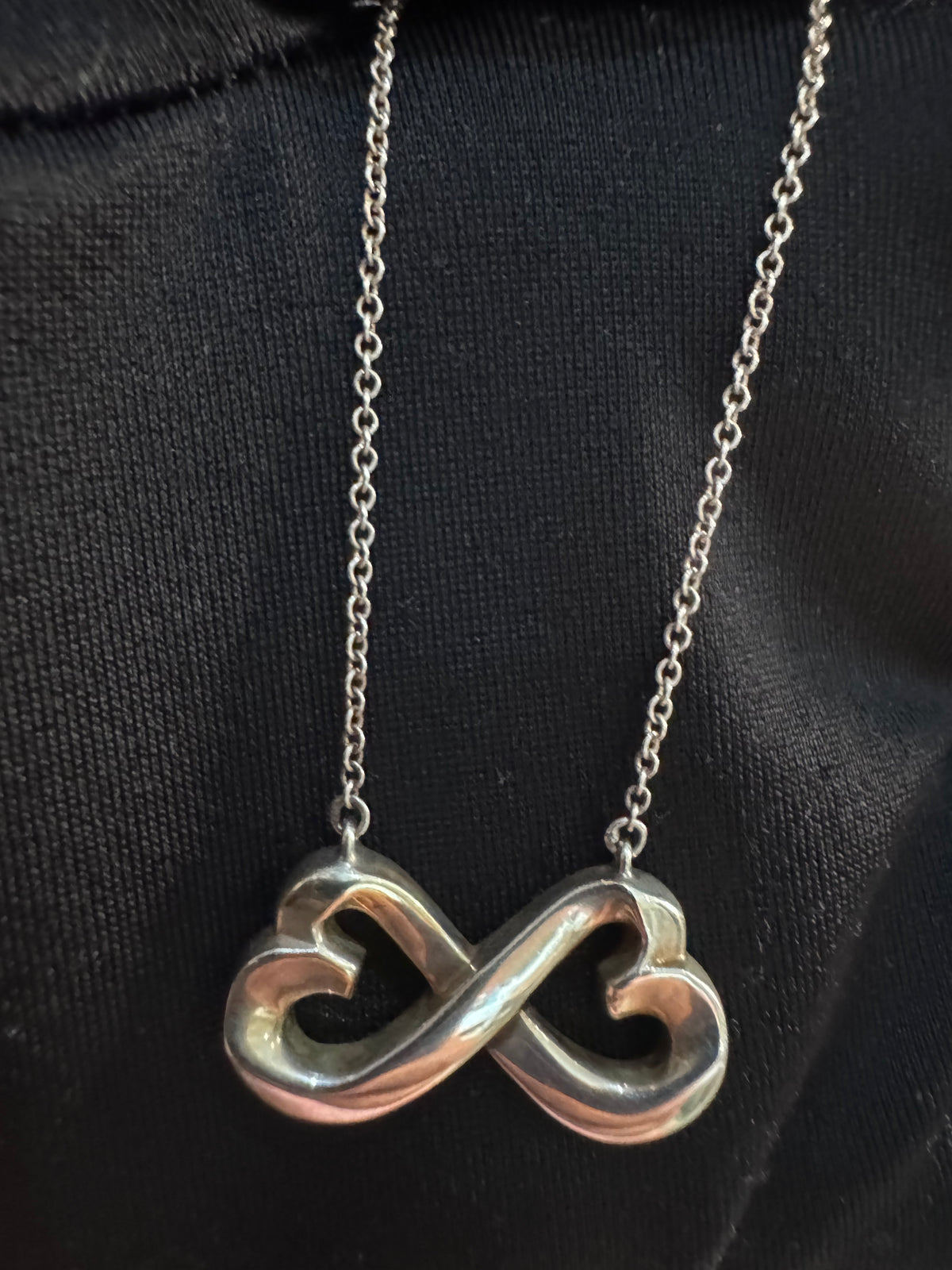 Tiffany & Co. Double Heart Infinity Necklace Paloma Picasso Silver