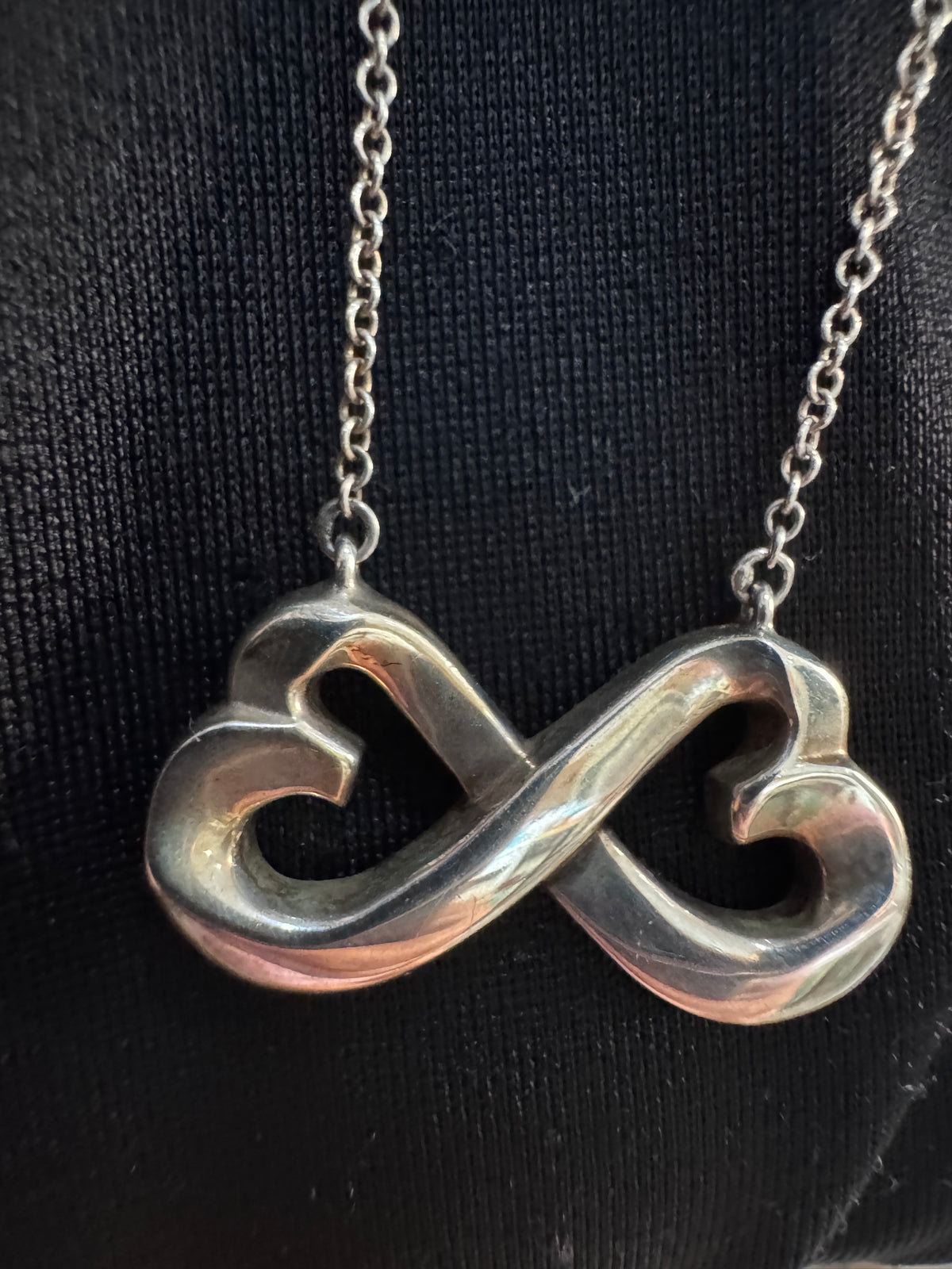 Tiffany & Co. Double Heart Infinity Necklace Paloma Picasso Silver