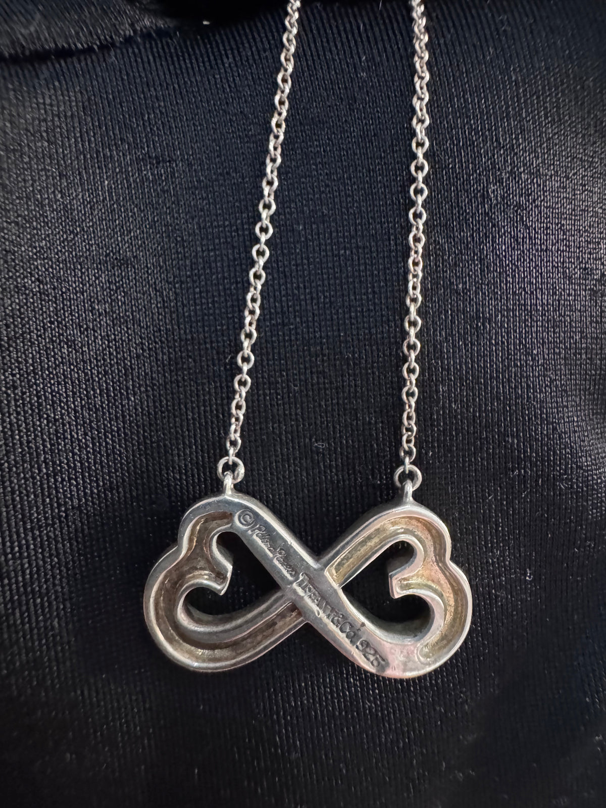 Tiffany & Co. Double Heart Infinity Necklace Paloma Picasso Silver