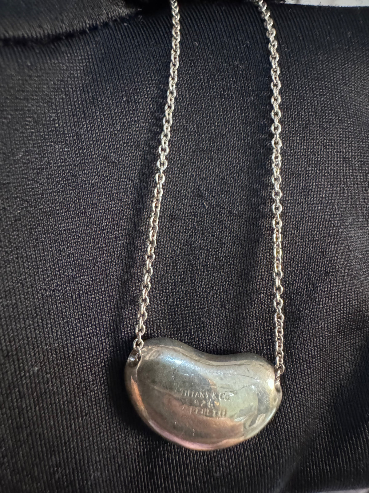Tiffany & Co. Bean Necklace Elsa Peretti Silver