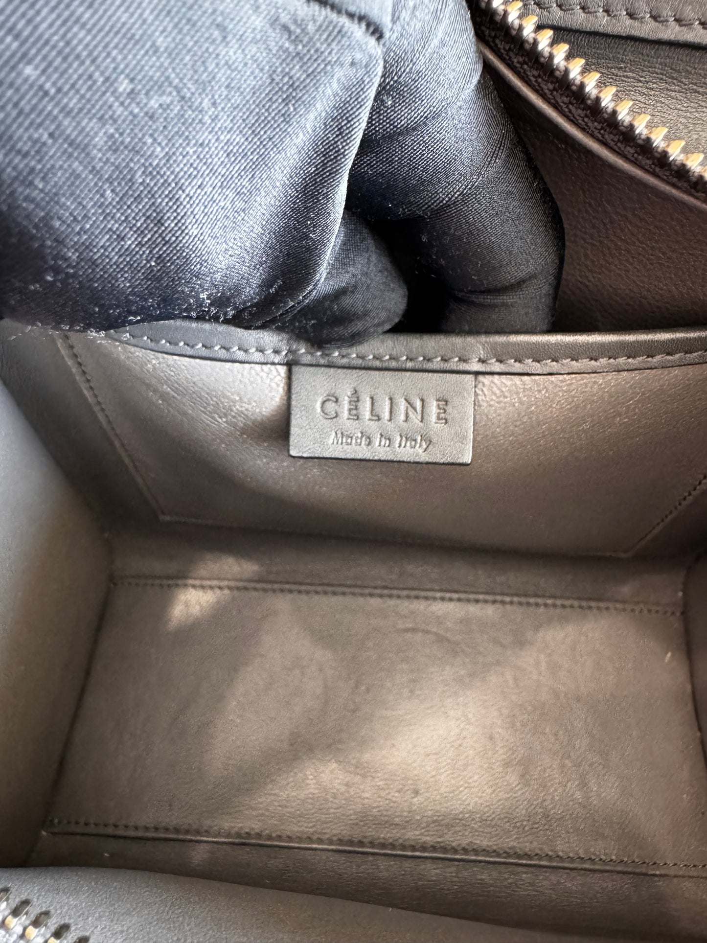 Celine Nano Luggage Tricolor with strap (pink/black/beige)