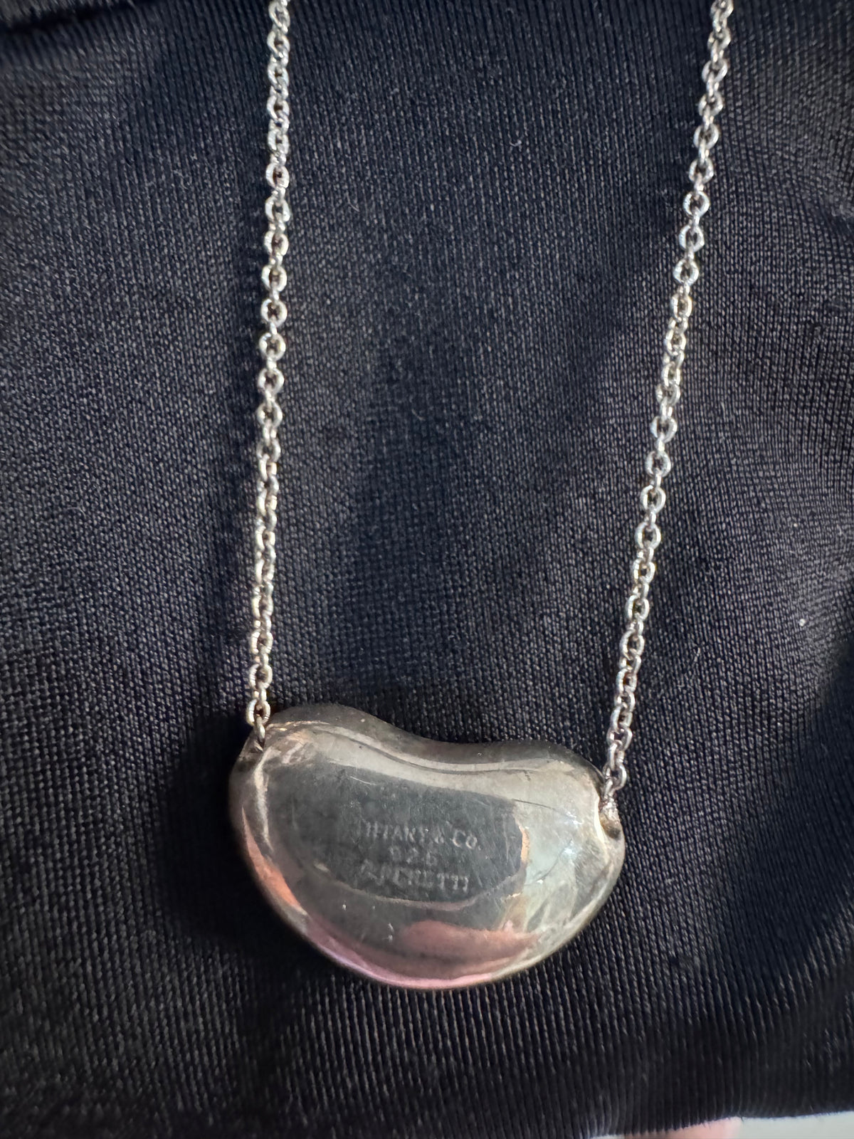 Tiffany & Co. Bean Necklace Elsa Peretti Silver