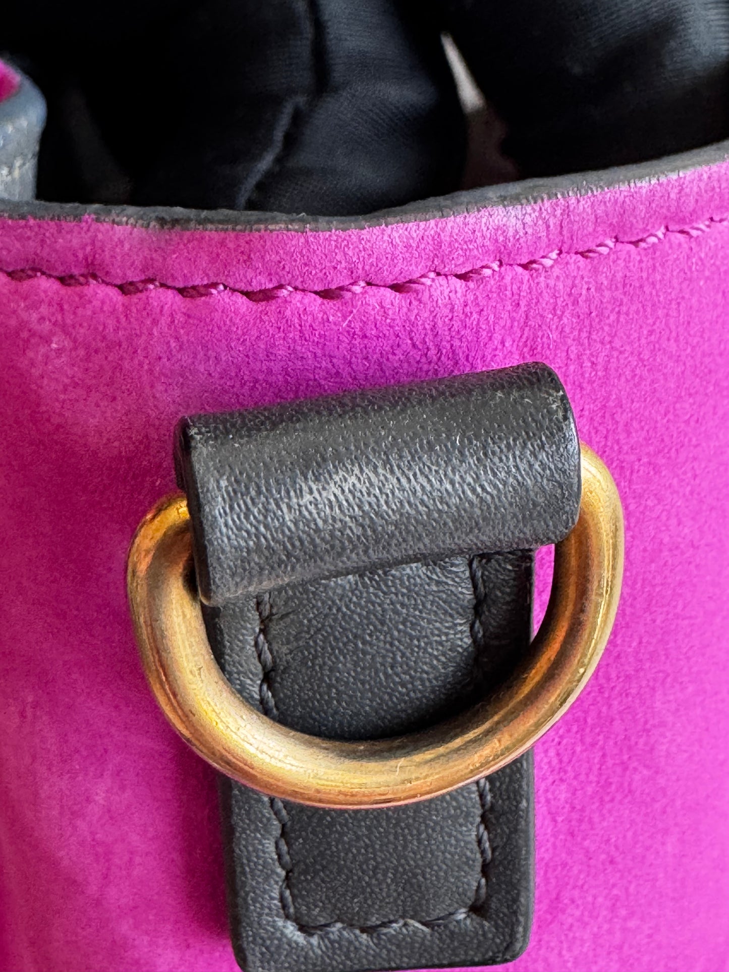 Celine Nano Luggage Tricolor with strap (pink/black/beige)