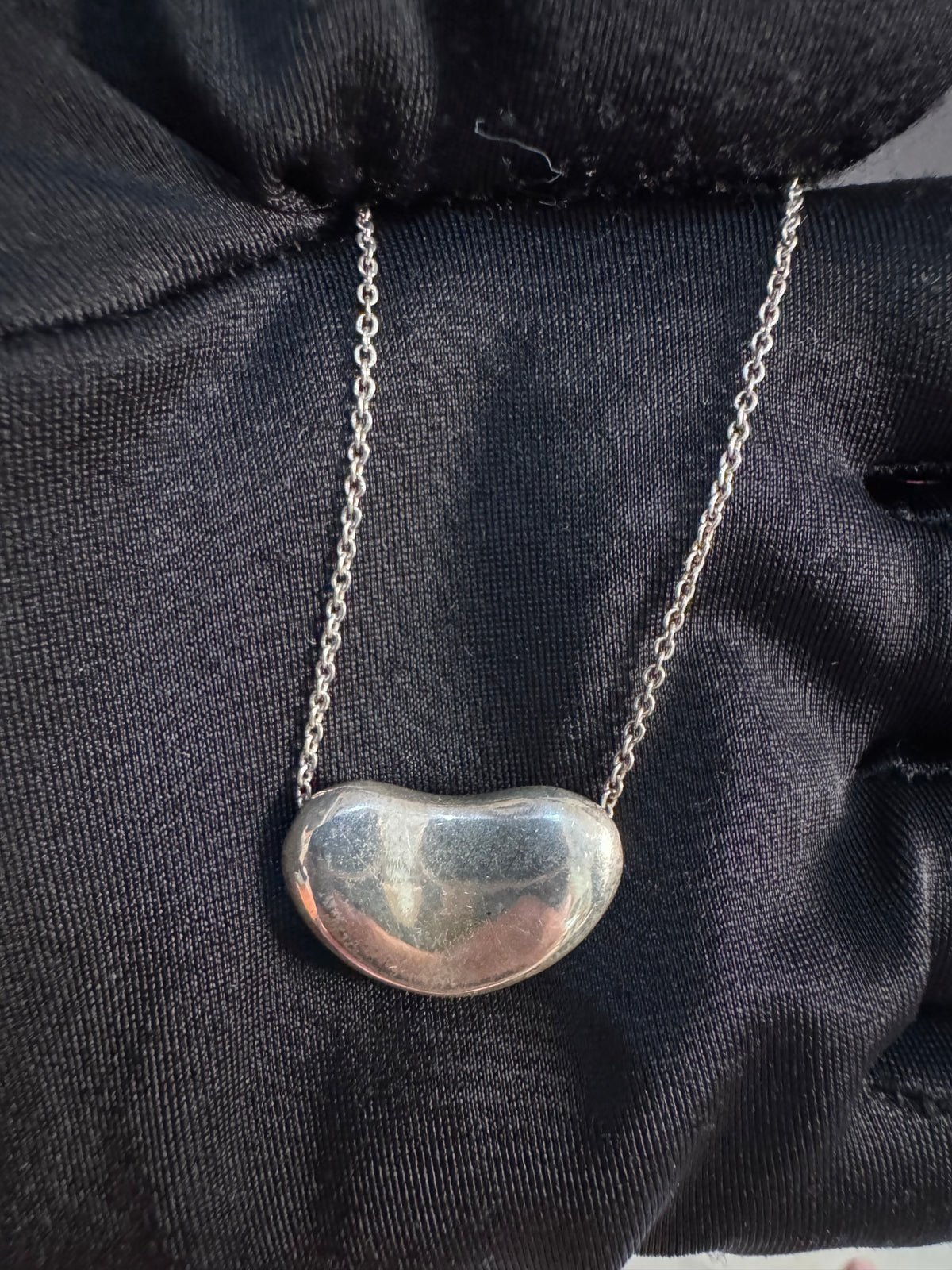 Tiffany & Co. Bean Necklace Elsa Peretti Silver