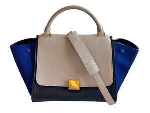 Celine Trapeze Tricolor Small Leather Two way handbag