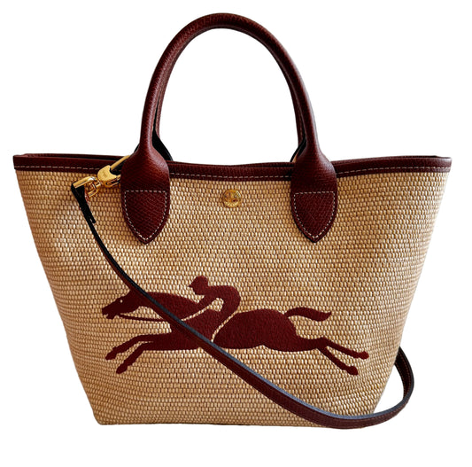 Longchamp Small Le Panier Pliage Basket Bag with strap