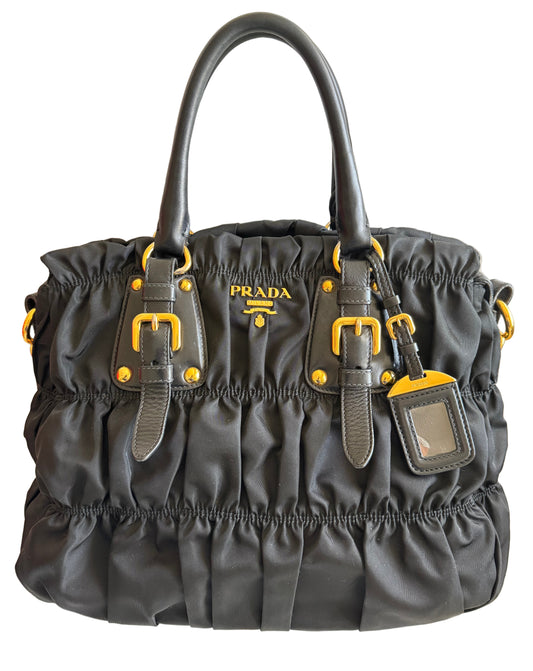Prada Nylon Quilted Black Handbag