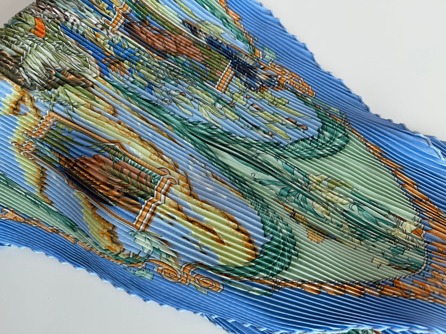 Hermes Amazonia Silk Pleated Scarf