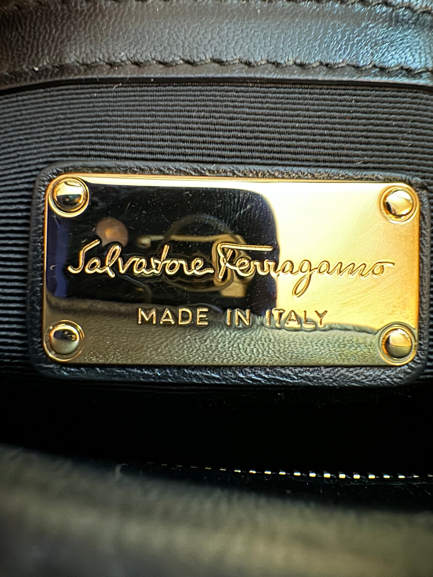 Salvatore Ferragamo Monogram Black Handbag