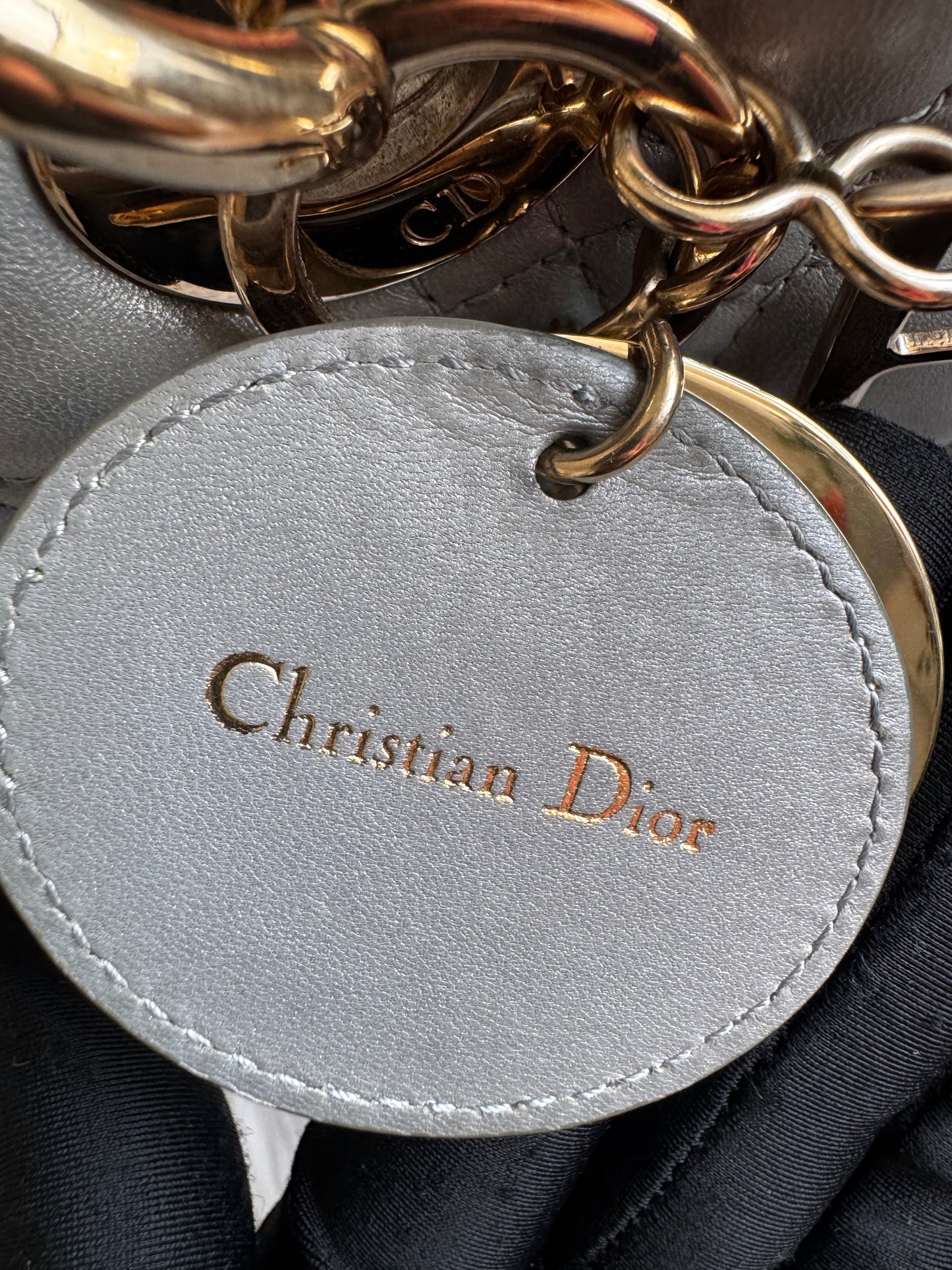 Christian Dior Lady Dior Medium Gray Pearlescent