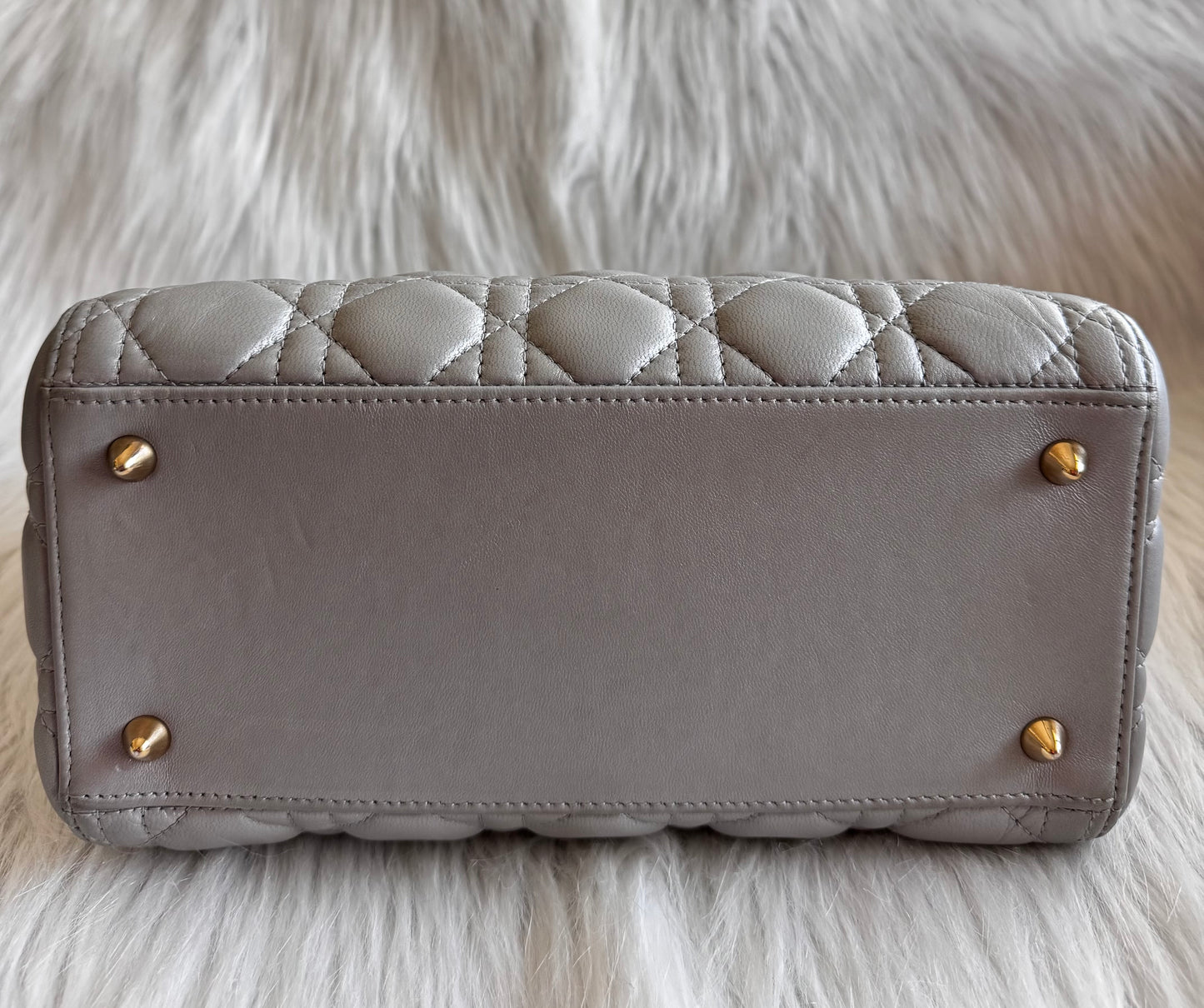 Christian Dior Lady Dior Medium Gray Pearlescent