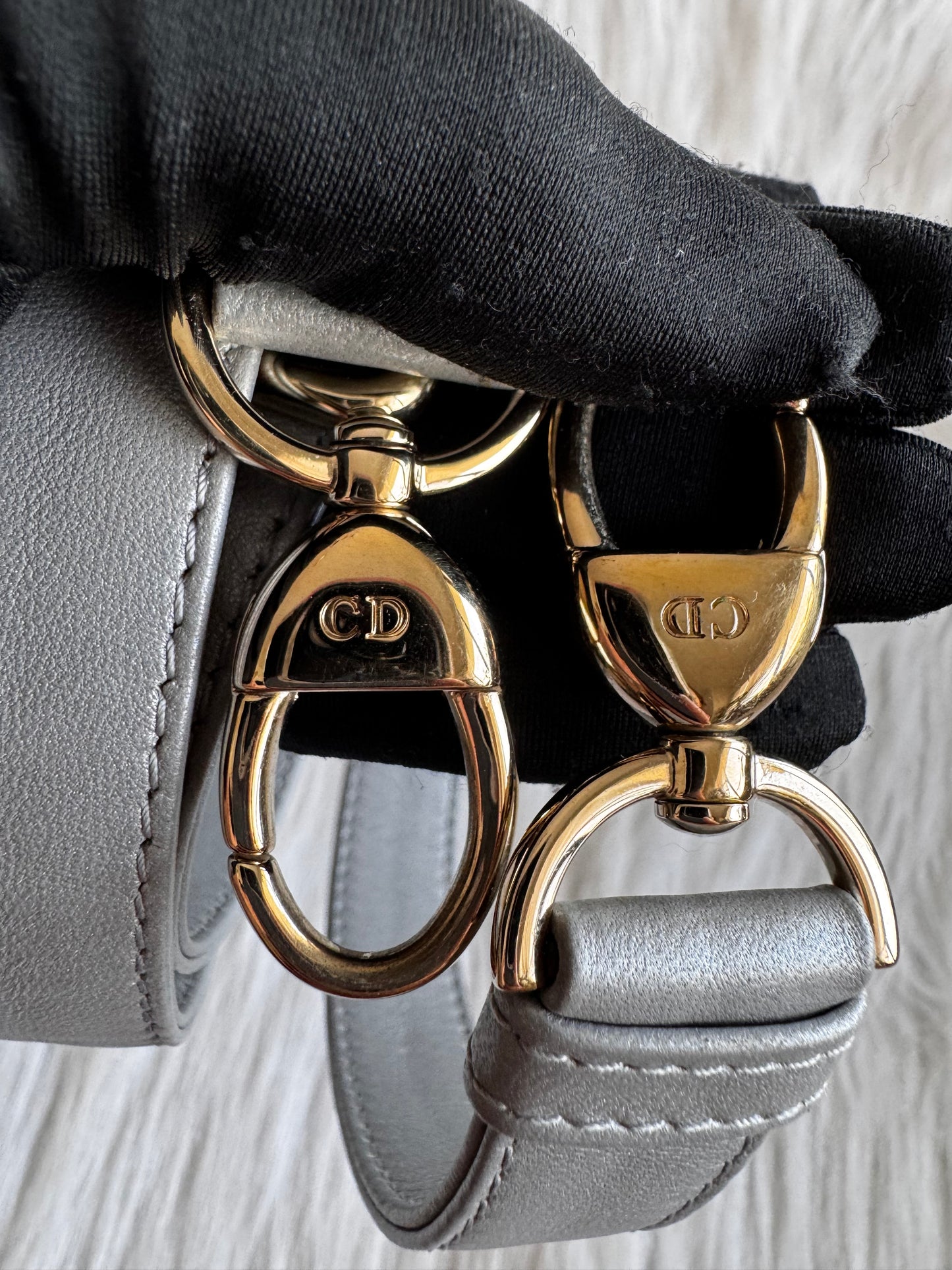 Christian Dior Lady Dior Medium Gray Pearlescent