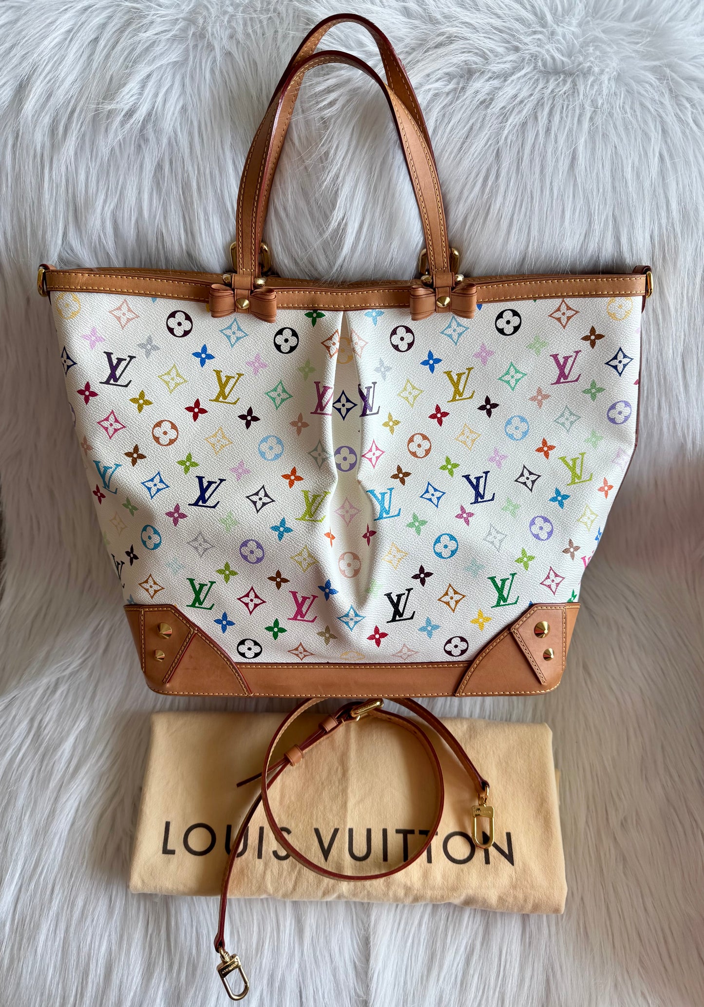 Louis Vuitton White Multicolor Monogram  Sharleen GM