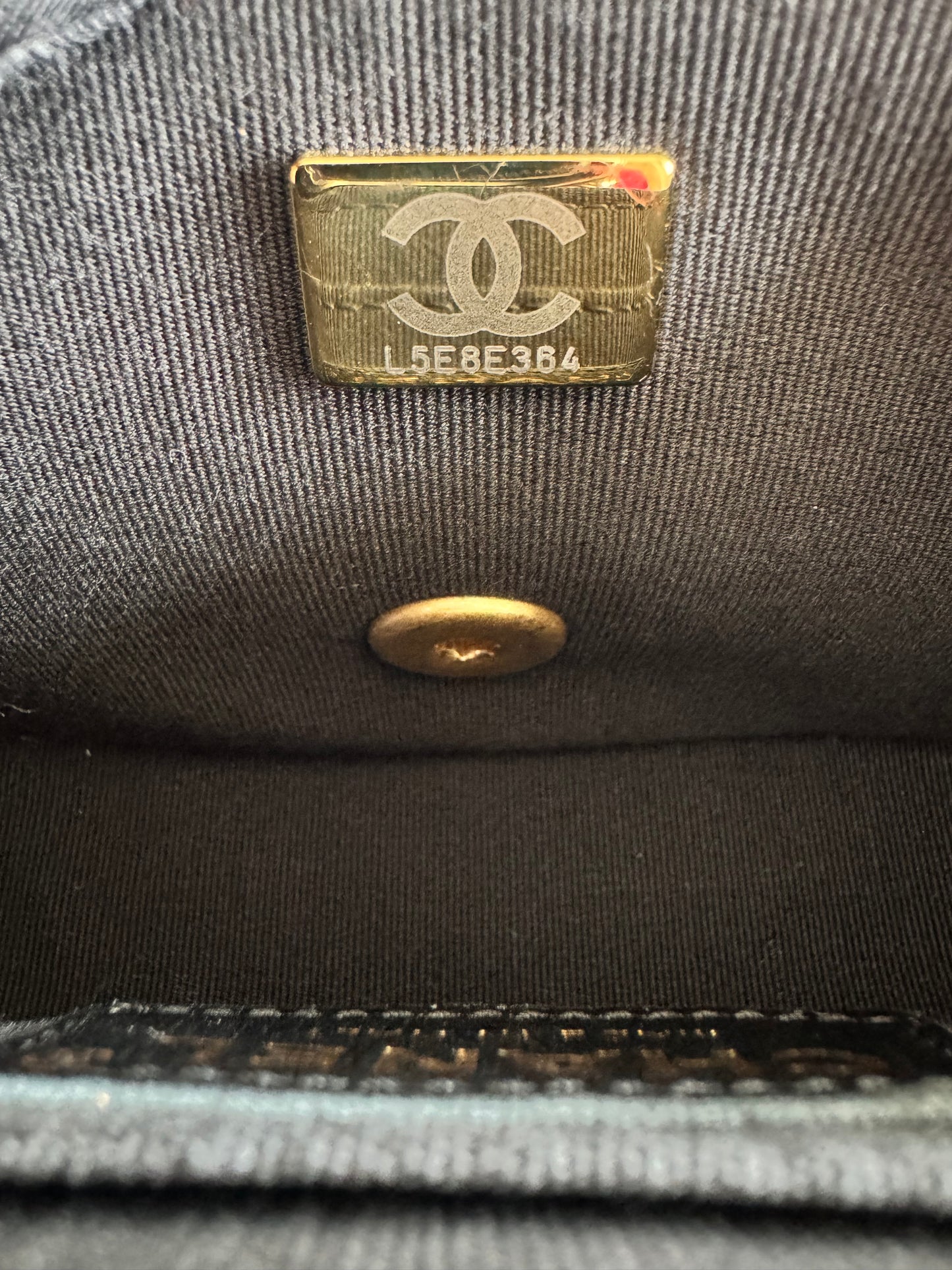 Chanel Top Handle Chain Lambskin Small Black Satchel - microchipped