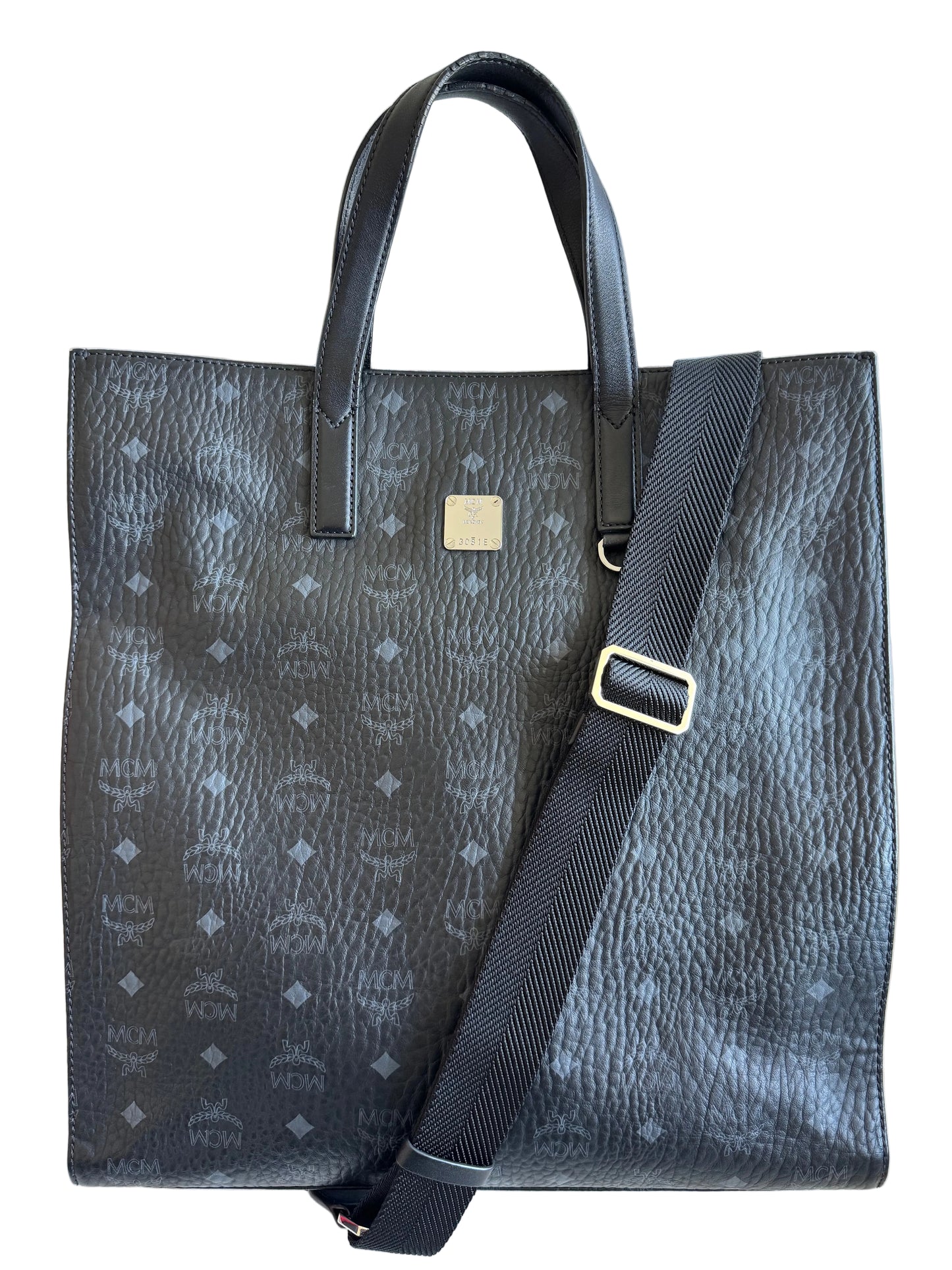 MCM Aren Large Tote Black Two Way Bag