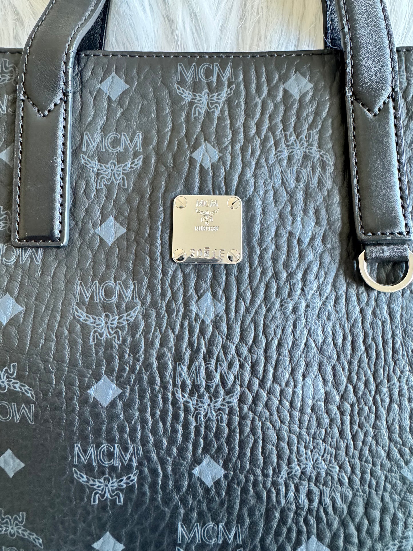 MCM Aren Large Tote Black Two Way Bag