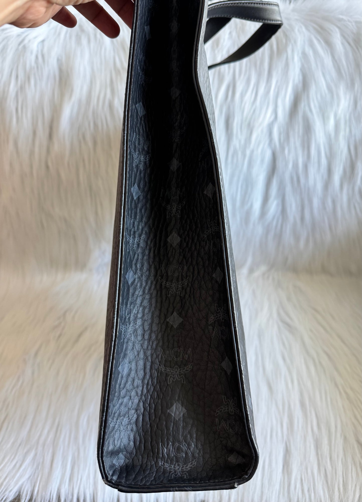 MCM Aren Large Tote Black Two Way Bag