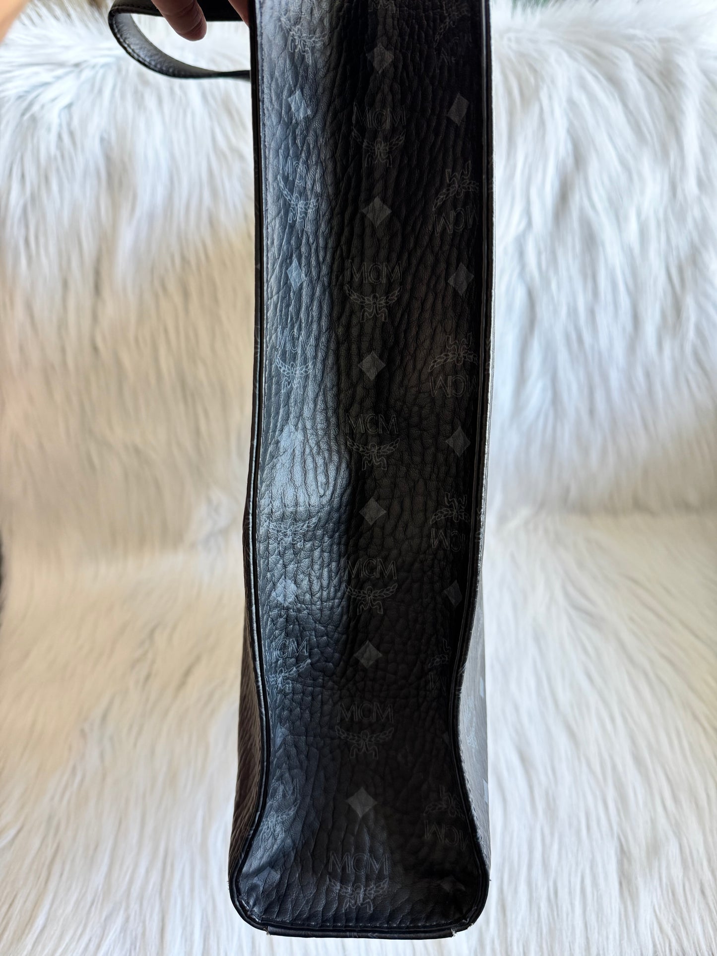 MCM Aren Large Tote Black Two Way Bag