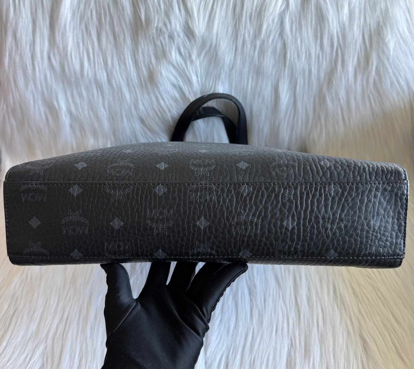 MCM Aren Large Tote Black Two Way Bag