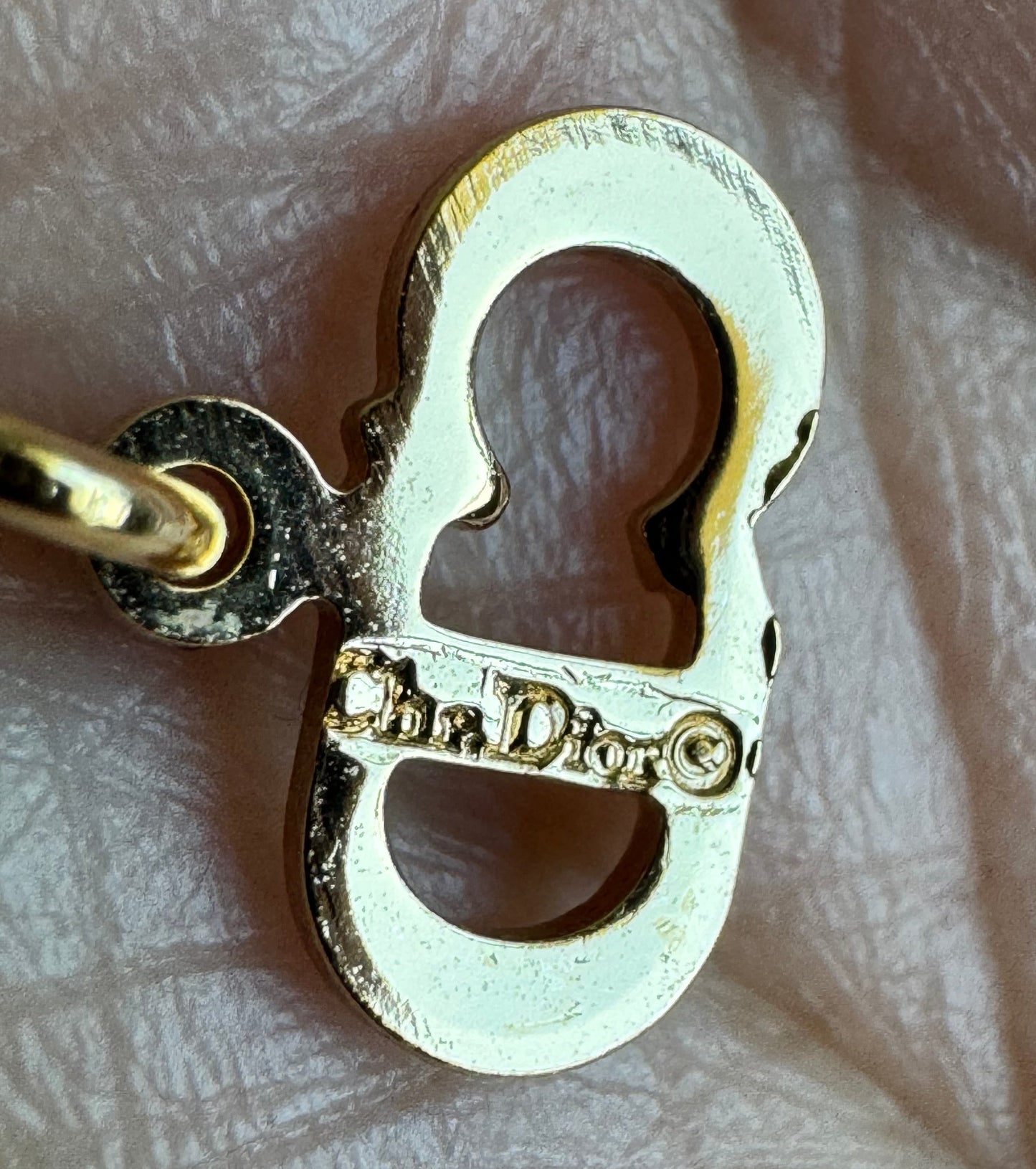 Christian Dior CD initial pendant necklace with Rhinestone