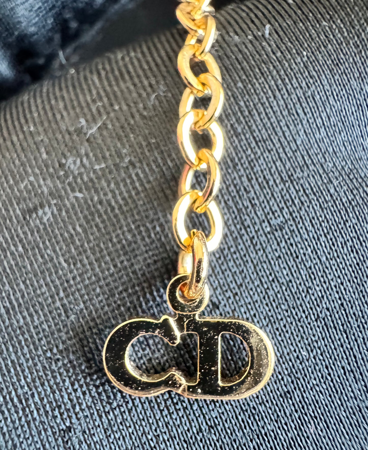 Christian Dior CD initial pendant necklace with Rhinestone