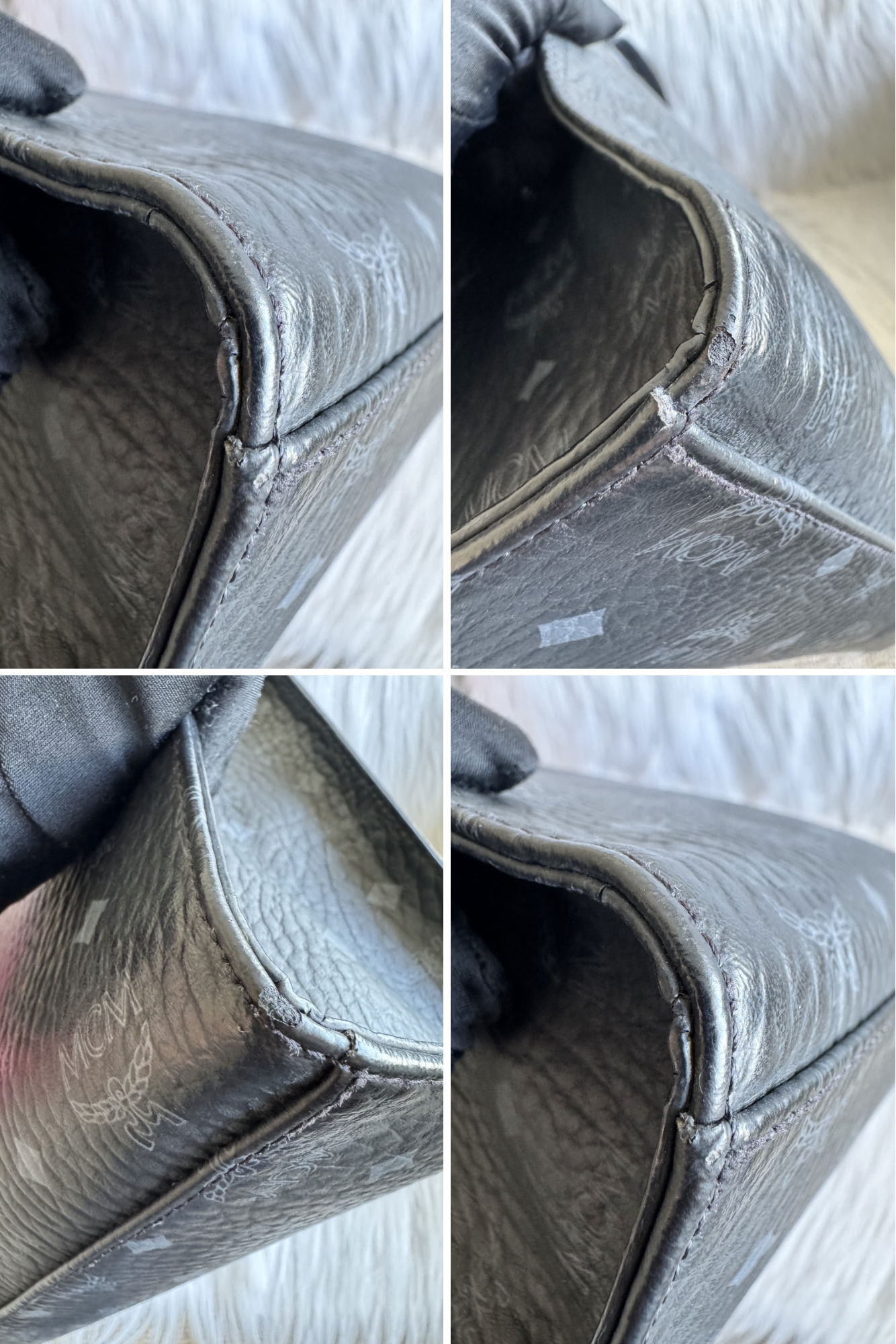 MCM Aren Large Tote Black Two Way Bag