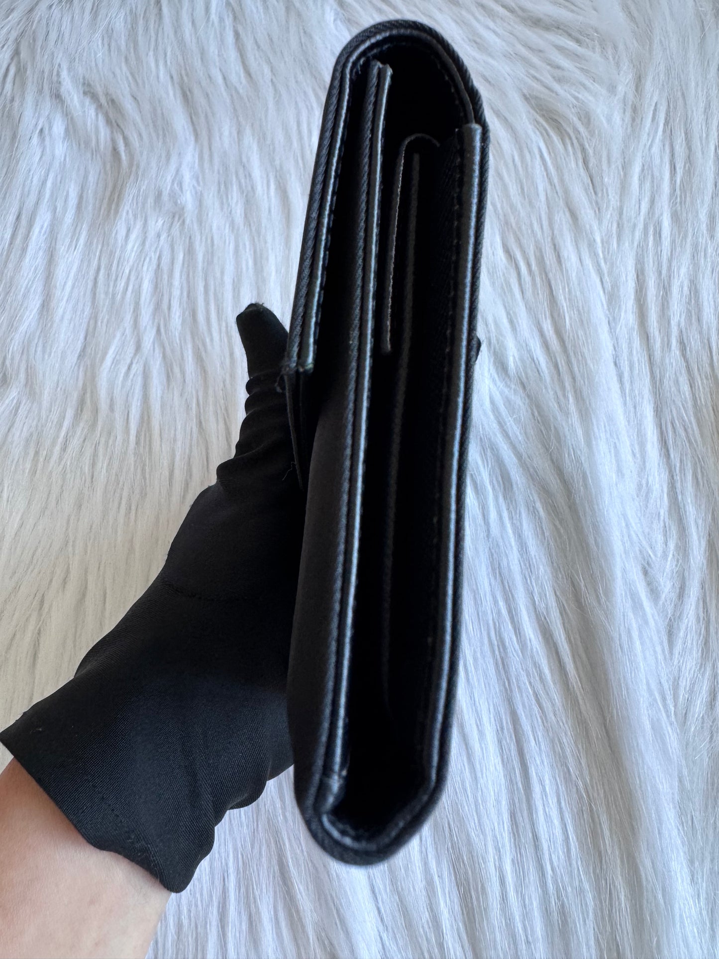 Prada Nylon Small Trifold Wallet Black