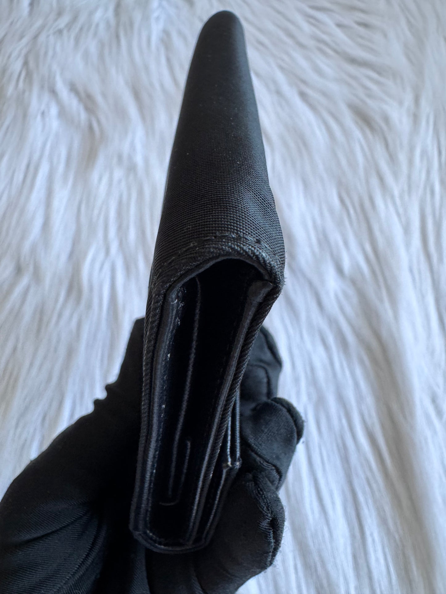 Prada Nylon Small Trifold Wallet Black