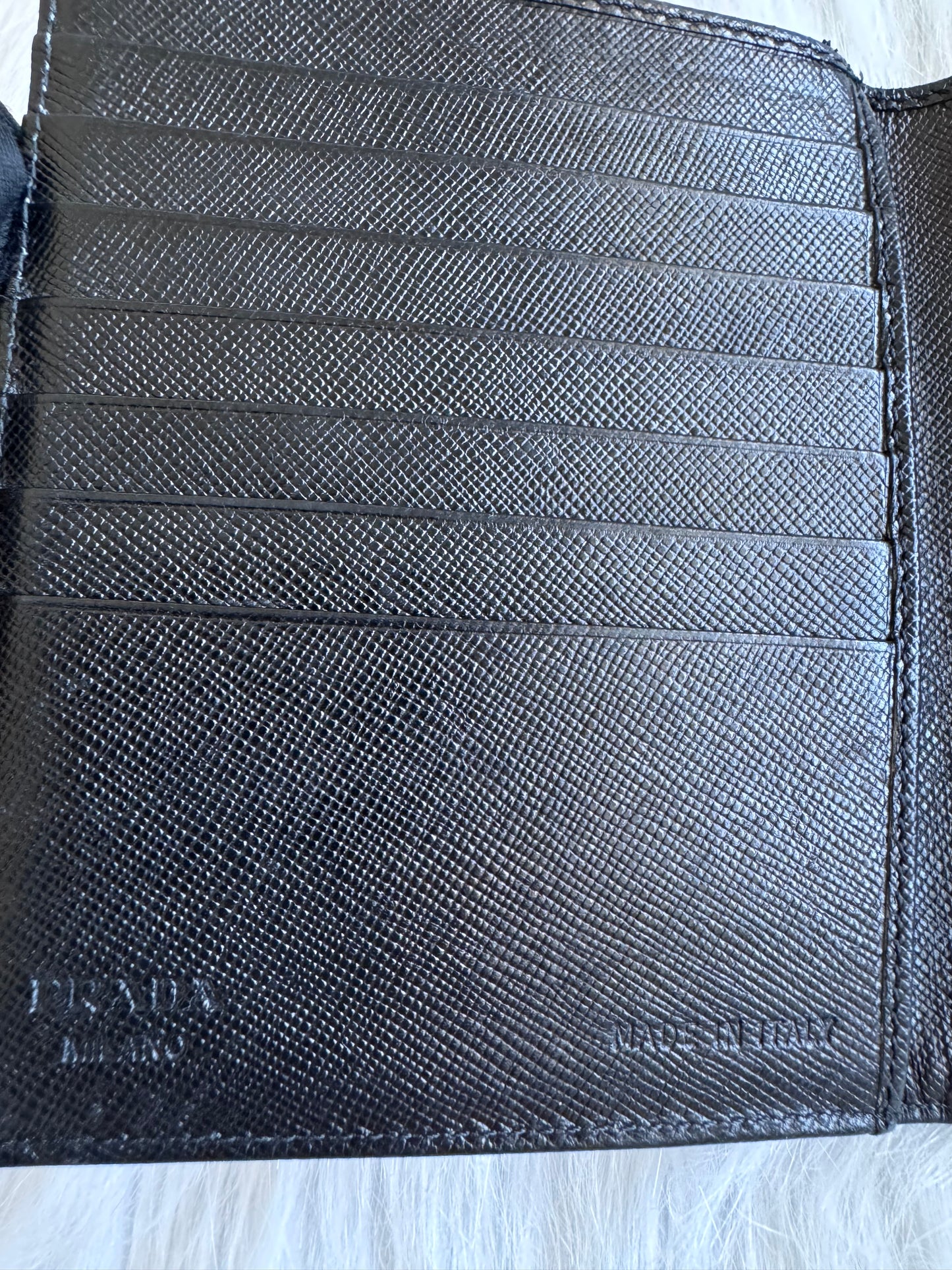 Prada Nylon Small Trifold Wallet Black