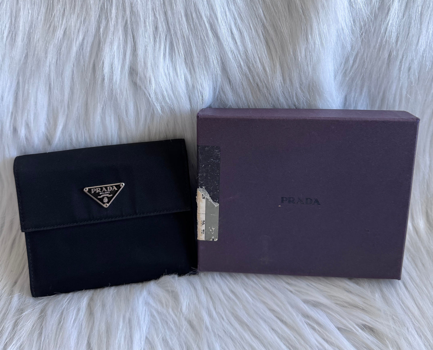 Prada Nylon Small Trifold Wallet Black