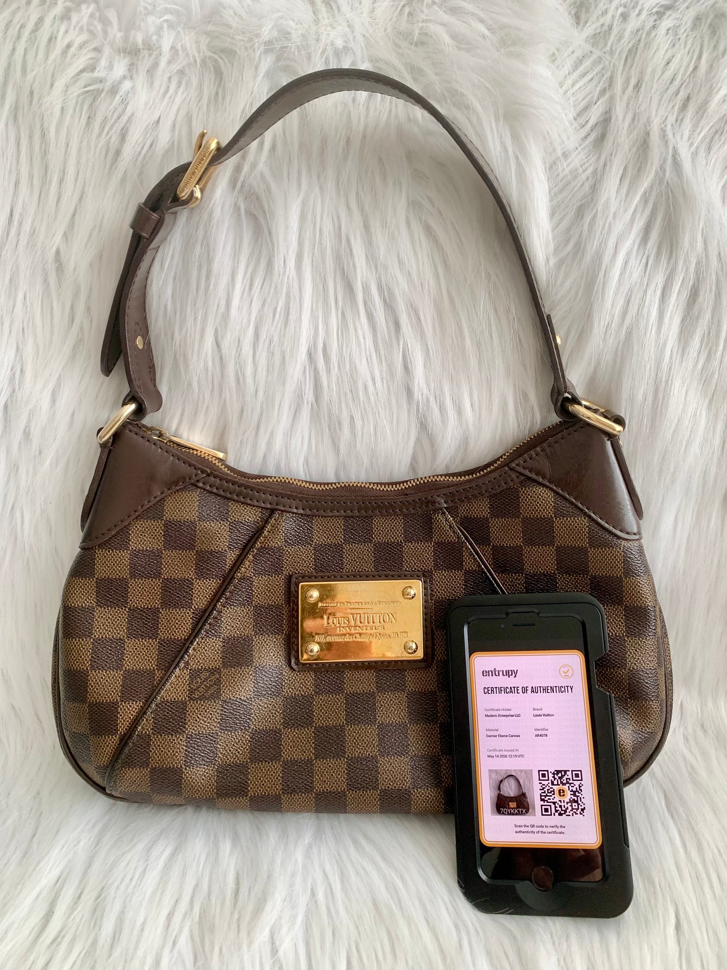 Louis Vuitton Damier Ebene Thames PM Shoulder Bag