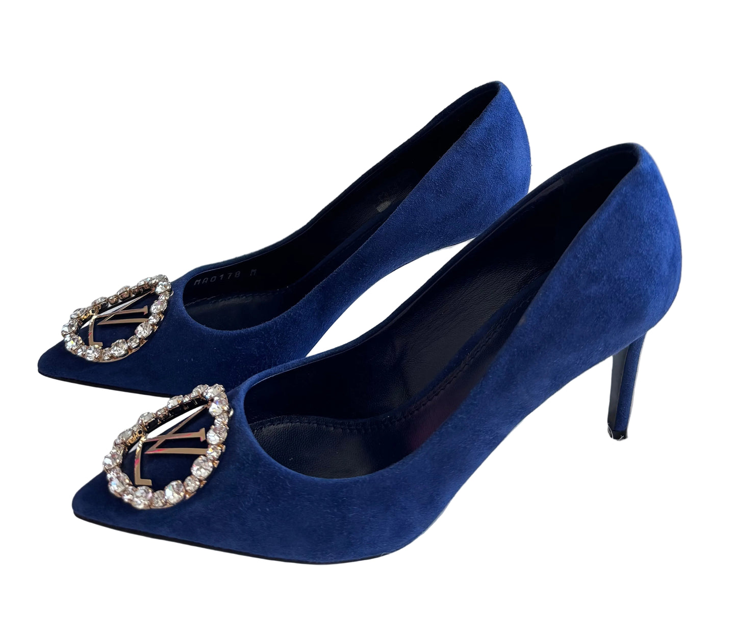 Louis Vuitton Madeleine Line Suede Blue Pump size 36.5
